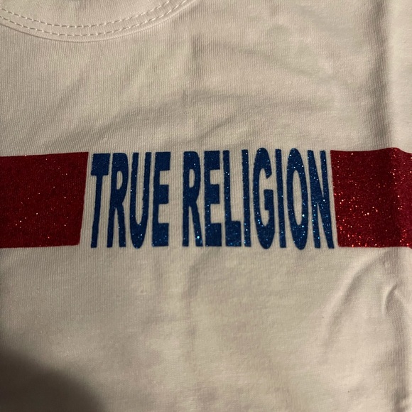 True Religion Girls Glitter Logo Tee NWT - Picture 2 of 5